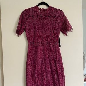Burgundy lace dress